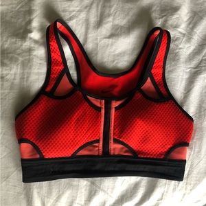 RARE NIKE Women S Dri Fit Adv Alpha Mesh Orange Coral Red Pink Sports Bra Small